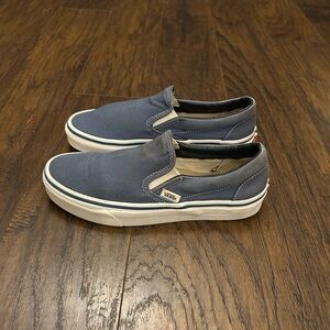 Vans Classic Navy Blue Slip-On Sneakers Shoes Loafers Unisex Women’s 8 Men’s 6.5